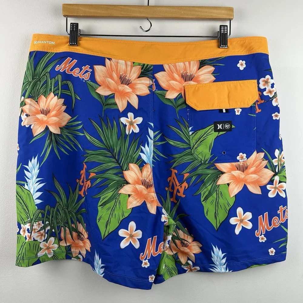 Hurley '47 New York Mets Cannonball Tropics Swim Shorts Royal Men Sz 38